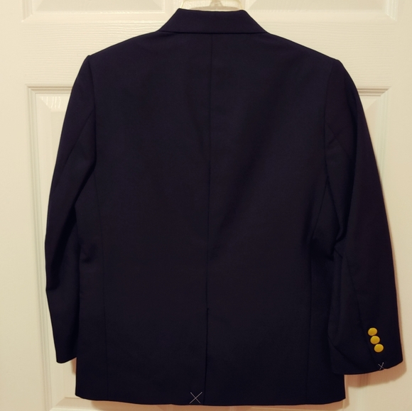 NWT Lands' End Boys Wool Blazer Jacket Dark Blue Navy Suit Jacket size 10H Husky - Picture 9 of 12